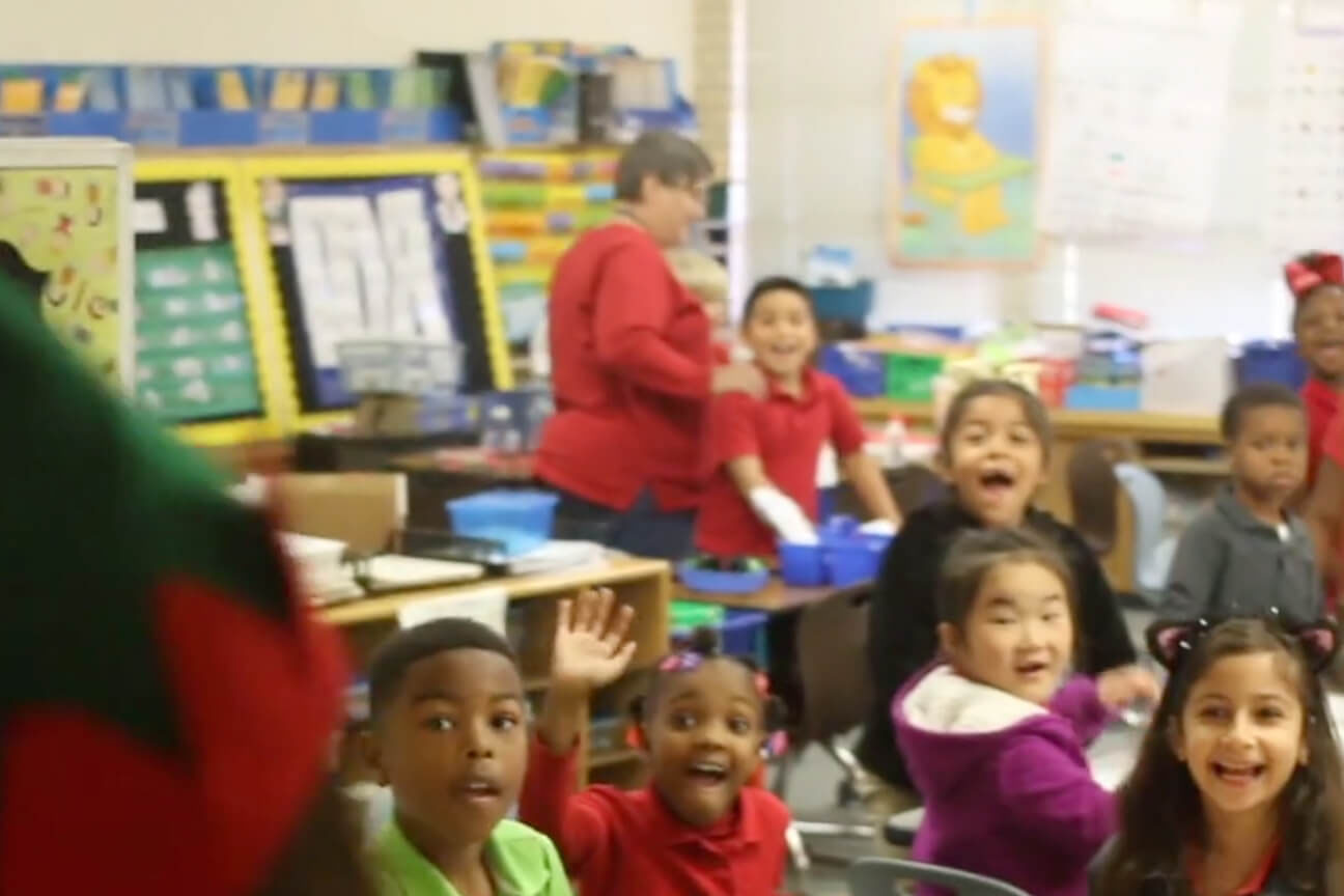 Watch as the CNB Elves Surprise the Kids at Parkdale Elementary